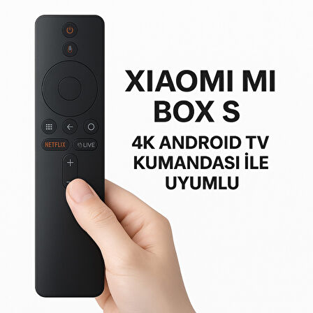 Polham Xiaomi Mi Box S 4K Android TV Uyumlu Bluetooth Kumanda, Netflix Tuşlu Mi Box S 4K Kumanda