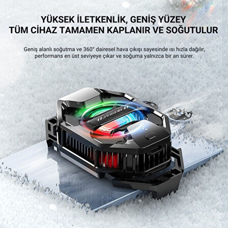 Polham AI Destekli Turbo Fanlı Telefon Soğutucu | -3°C Soğutma | 7500 RPM Hız | RGB Işıklı | 3 Farklı Mod
