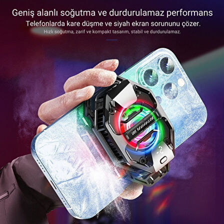 Polham AI Destekli Turbo Fanlı Telefon Soğutucu | -3°C Soğutma | 7500 RPM Hız | RGB Işıklı | 3 Farklı Mod