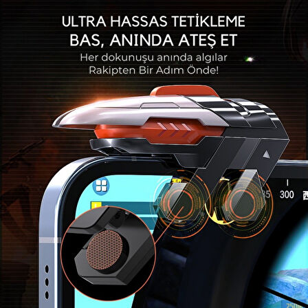 Polham Profesyonel Mobil Oyun Tetikleyici | Hızlı Ateş, Nişan Almak İçin Tetik, Tüm Telefonlara Uyumlu