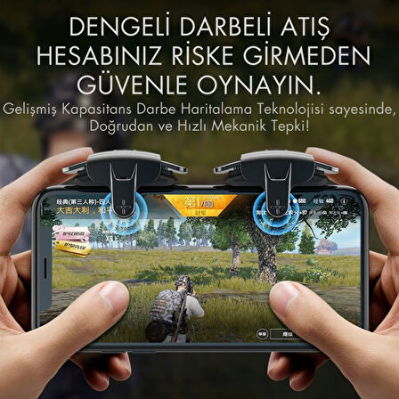 Polham Tüm Telefonlara Uygun PUBG ve Call of Duty Uyumlu Şarjlı Oyun Tetiği | Hızlı Ateş ve Hassas Nişan