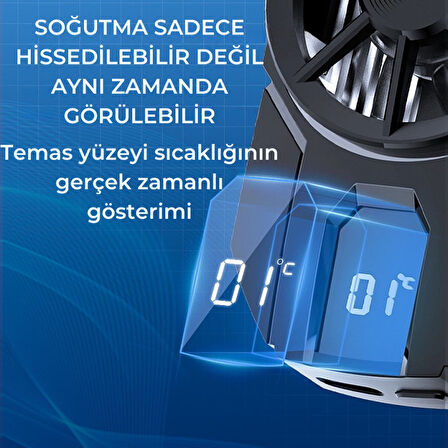 Polham Tüm Telefonlara Uyumlu 7000RPM Buz Tipi Soğutucu | Buz Mavisi LED Işık | Oyuncular İçin Özel Tasarım