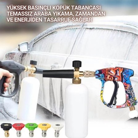 Polham Tüm Bosch Aquatak Serisi ile Uyumlu Basınçlı Yıkama Makineleriyle Uyumlu Profesyonel Araç Yıkama Tabanca Seti