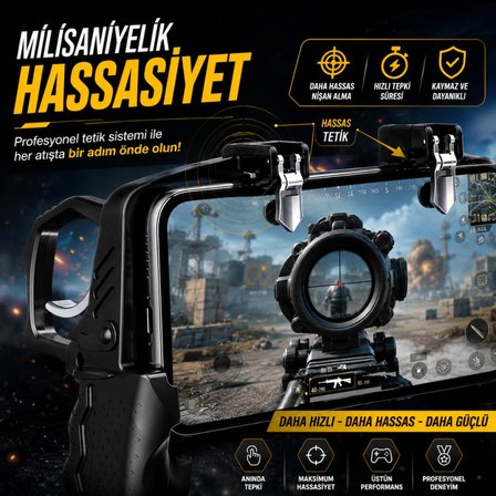 Polham Tetikli Telefon Oyun Kolu, PUBG Free Fire Call of Duty İçin Ergonomik Oyun Kontrol Aparatı, 4.7-6.7 İnç Telefon Uyumlu