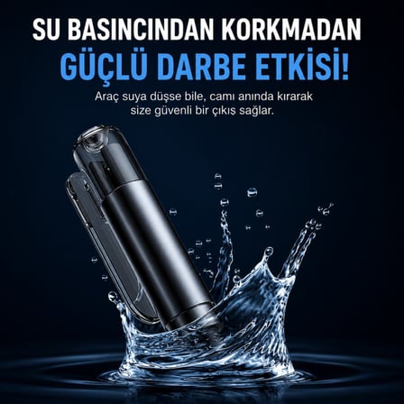 Polham 2in1 Arada Araç İçi Acil Durum Cam Kırıcı ve Emniyet Kemeri Kesici – Kompakt Oto Güvenlik ve Acil Çıkış Aparatı Gri