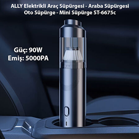 ALLY Elektrikli Araç Süpürgesi - Araba Süpürgesi - Oto Süpürge - Mini Süpürge ST-6675c