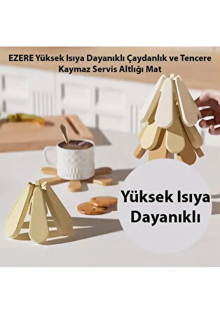 EZERE Yüksek ısıya Dayanıklı Çaydanlık Ve Tencere Kaymaz Servis Altlığı mat