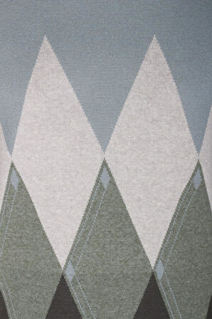 Erkek Triko Haki Bisiklet Yaka Baklava Desenli Slim Fit Pamuklu Kazak NCS JEANS 3727