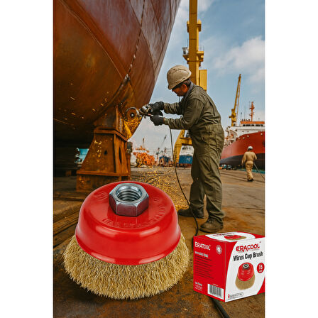 Fixonic Eratool ERA10038 65mm Saçaklı Çanak Fırça Sarı Telli