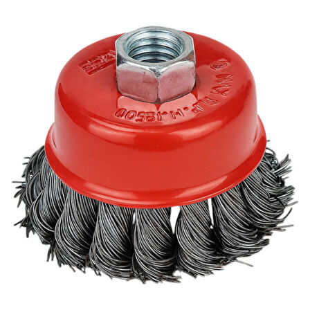 Fixonic Eratool ERA10049 75mm Burmalı Çanak Fırça Gri Telli