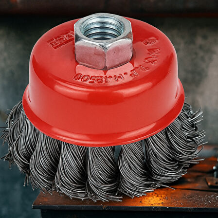 Fixonic Eratool ERA10049 75mm Burmalı Çanak Fırça Gri Telli