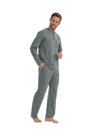 U.S. Polo Assn. Erkek Uzun Kollu Yaka Detaylı Pijama Takımı