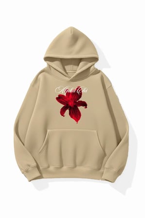 Unisex Yumuşak Dokulu Alpha Chi Baskılı Tasarım Oversize 3 İplik Hoodie Sweatshirt