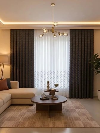 NİVEMESHOME MAYIS 1-027P YARI DESEN  EKRU   1/2,5 PİLELİ TÜL PERDE