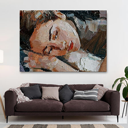 Uyuyan Güzel Kadın Yağlıboya Görünümlü Duvar Tablosu-3730