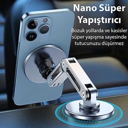 ALLY LF-256 Alüminyum Araç İçi Torpido Üstü Manyetik Telefon Tutucu