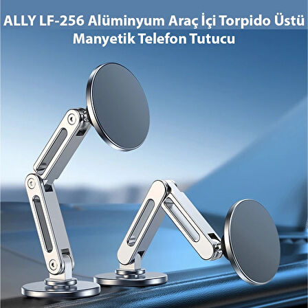 ALLY LF-256 Alüminyum Araç İçi Torpido Üstü Manyetik Telefon Tutucu