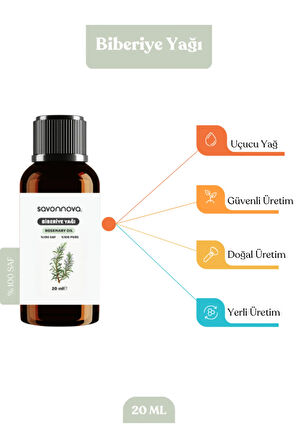 Doğal Biberiye Yağı % 100 Saf 20 Ml