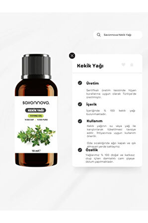 Doğal Kekik Yağı % 100 Saf 10 Ml