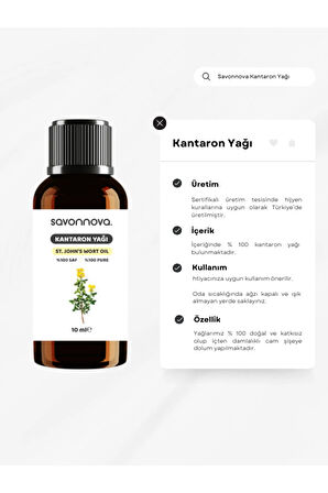 Doğal Kantaron Yağı % 100 Saf 10 Ml