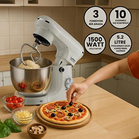 Kitchen Helper PV-4700 1500W-5.2 Litre -10 Kademe Hız Ayarı  Stand Mikser Hamur Yoğurma Makinesi