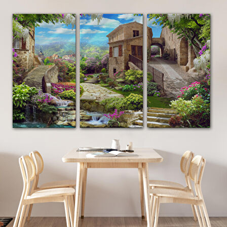 Avrupa Ev Manzarası Dekoratif Kanvas Duvar Tablosu-3734