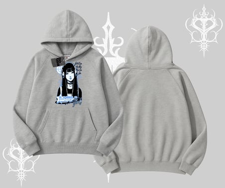 Kapşonlu Sweatshirt Cyber Y2K Anime Girl Street Sound Aesthetic