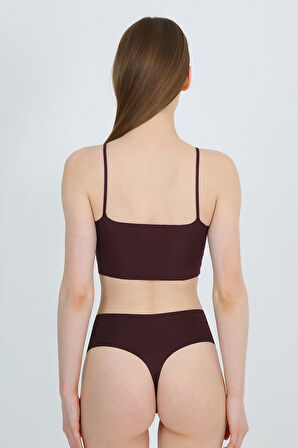 Yüksek Bel Basic Lazer Kesim Tanga Külot 3'lü Paket