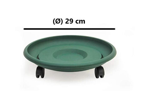 Omnipazar SO-TT02 Tekerlekli Saksı Tabağı No 2 Yeşil 3 Adet