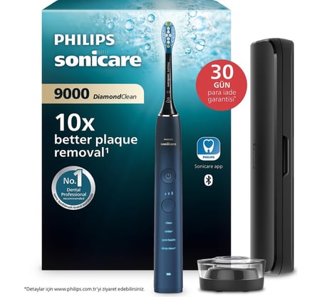  Philips Sonicare DiamondClean 9000 Şarjlı Diş Fırçası, 4 Temizlik Modu, Basınç Sensörü, Seyahat Kab
