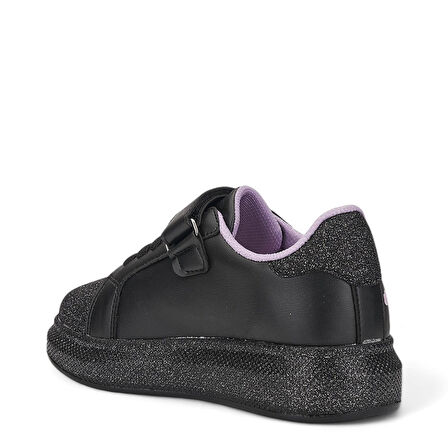 Günlük Kız Çocuk Sneaker Püskül Detaylı Oval Simli Burun Lastik Bağcıklı Cırtlı Spor Ayakkabı 3740
