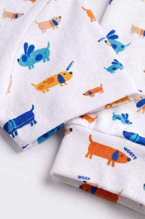 Öts Erkek Çocuk Pamuklu Pijama Takımı Kısa Kol Uzun Alt Desenli Gece Konforu (374002)