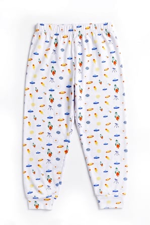 Öts Erkek Çocuk Pamuklu Pijama Takımı Kısa Kol Uzun Alt Desenli Premium Ev Stili (374005)