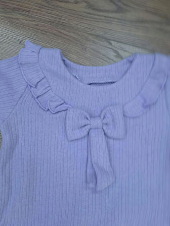 Pamuklu Fırfırlı Eşofman alt üst kız çocuk ikili takım