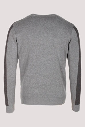 Erkek Triko Grimelanj Bisiklet Yaka Desenli Slim Fit Pamuklu Kazak NCS JEANS 3740