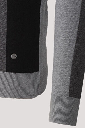 Erkek Triko Grimelanj Bisiklet Yaka Desenli Slim Fit Pamuklu Kazak NCS JEANS 3740