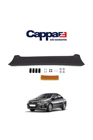 Fiat Linea Ön Kaput Koruyucu Rüzgarlığı 4mm Akrilik (ABS) Piano Black 2007-2018