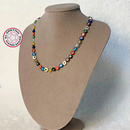 Uretti - Tuğba 9352 - El Yapımı Nazar Boncuklu Bijuteri Kolye
