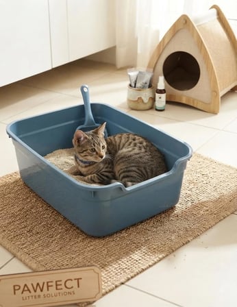 Kolay Girişli ve Ergonomik Açık Kedi Tuvaleti 49x38x18 Cm