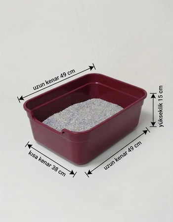 Kolay Girişli ve Ergonomik Açık Kedi Tuvaleti 49x38x18 Cm