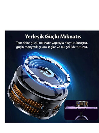 MEMO CX08 iOS Android Soğutucu 15W Manyetik + Arka Klips 2'si 1 Arada Yarı İletken Soğutma Fanı Radyatörü