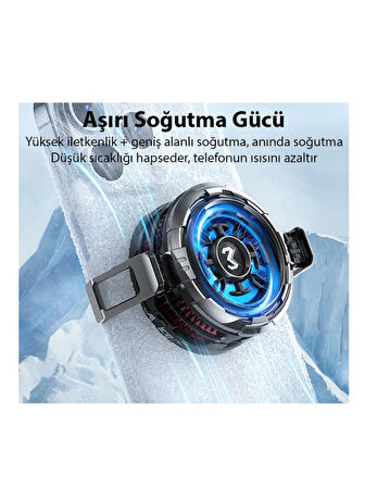 MEMO CX08 iOS Android Soğutucu 15W Manyetik + Arka Klips 2'si 1 Arada Yarı İletken Soğutma Fanı Radyatörü