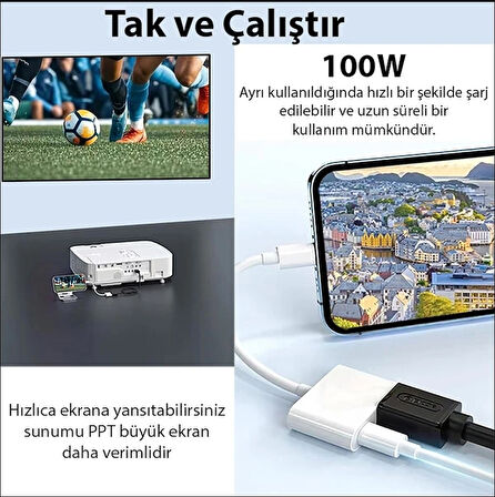 ALLY Type C To 4k Hdmı 100w Type C Çevirici 