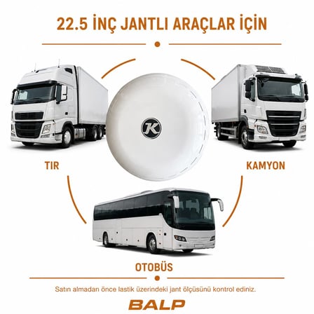 22.5 İnç Setra Plastik Bombeli Jant Kapağı Tır Kamyon Otobüs İçin 1 Adet