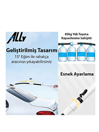  LS-443 Teleskopik Mikrofiber Araba Yıkama Fırçası Uzun Saplı Fırçası Oto Mopu