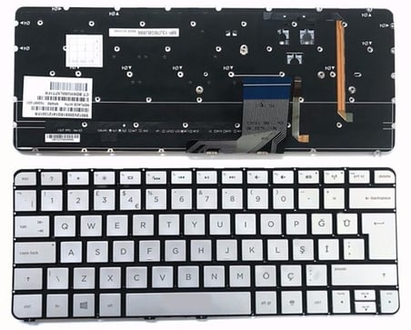 Hp AEX31U00010 Klavye Gümüş Türkçe Işıklı