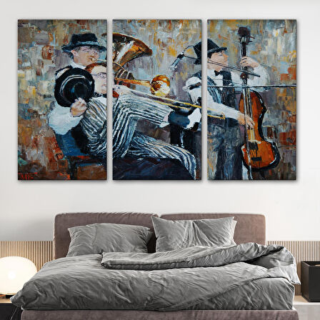 Müzik Çalan Orkestra Dekoratif Duvar Tablosu-3743