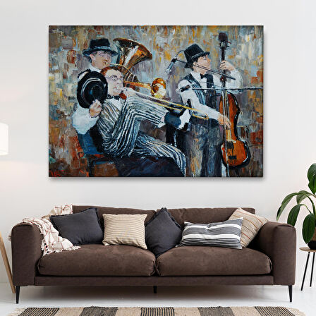 Müzik Çalan Orkestra Dekoratif Duvar Tablosu-3743