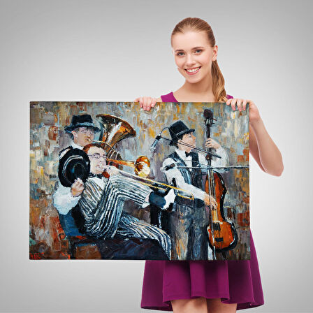 Müzik Çalan Orkestra Dekoratif Duvar Tablosu-3743