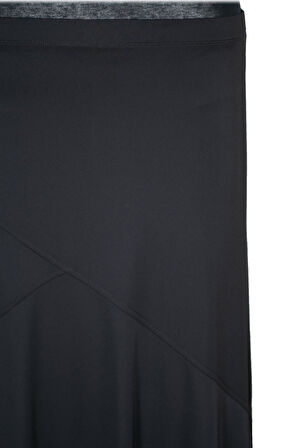 Hesna Kadın Rana Büyük Beden Çapraz Model Lastikli Astarlı Siyah Etek